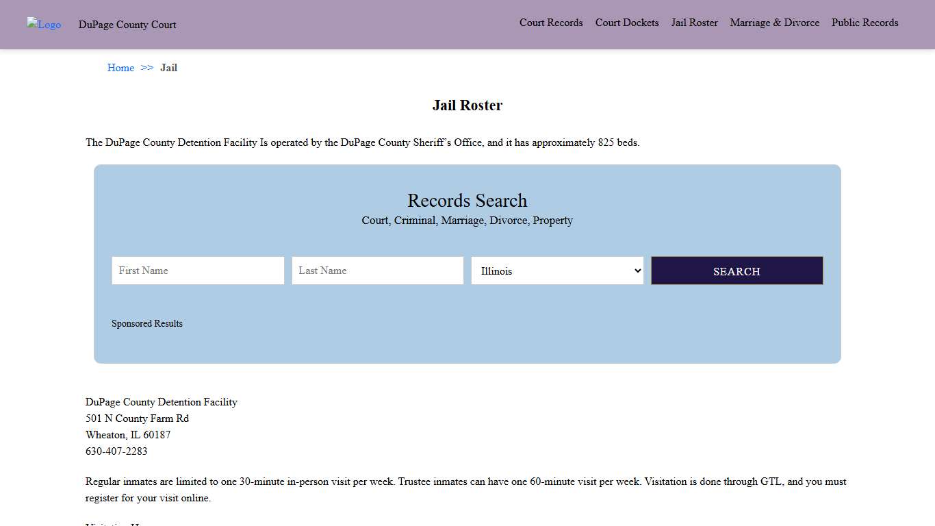 Jail Roster Dupage County Court